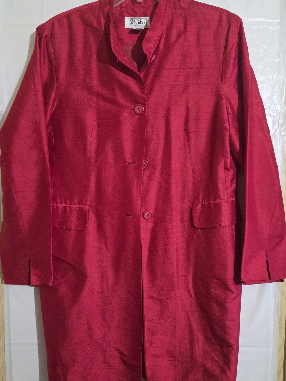 Bob Mackie Vibrant Red Tailored Long Jacket